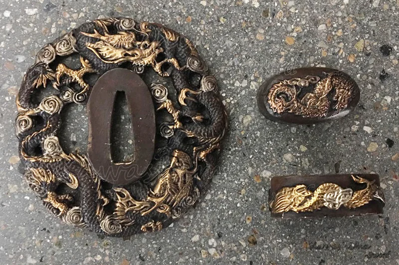 Набор японских самураев Tsuba катана страж фучи Кашира латунный материал