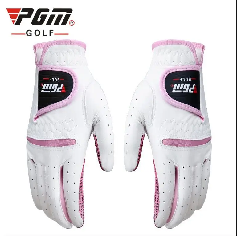 1pair PGM Golf Gloves Women Lambskin Breathable Non-slip Wear-resistant Sunscreen Sport Golf Accessories for Female Pink/Blue 1pair PGM Golf Gloves Women Lambskin Breathable Non-slip Wear-resistant Sunscreen Sport Golf Accessories for Female Pink/Blue