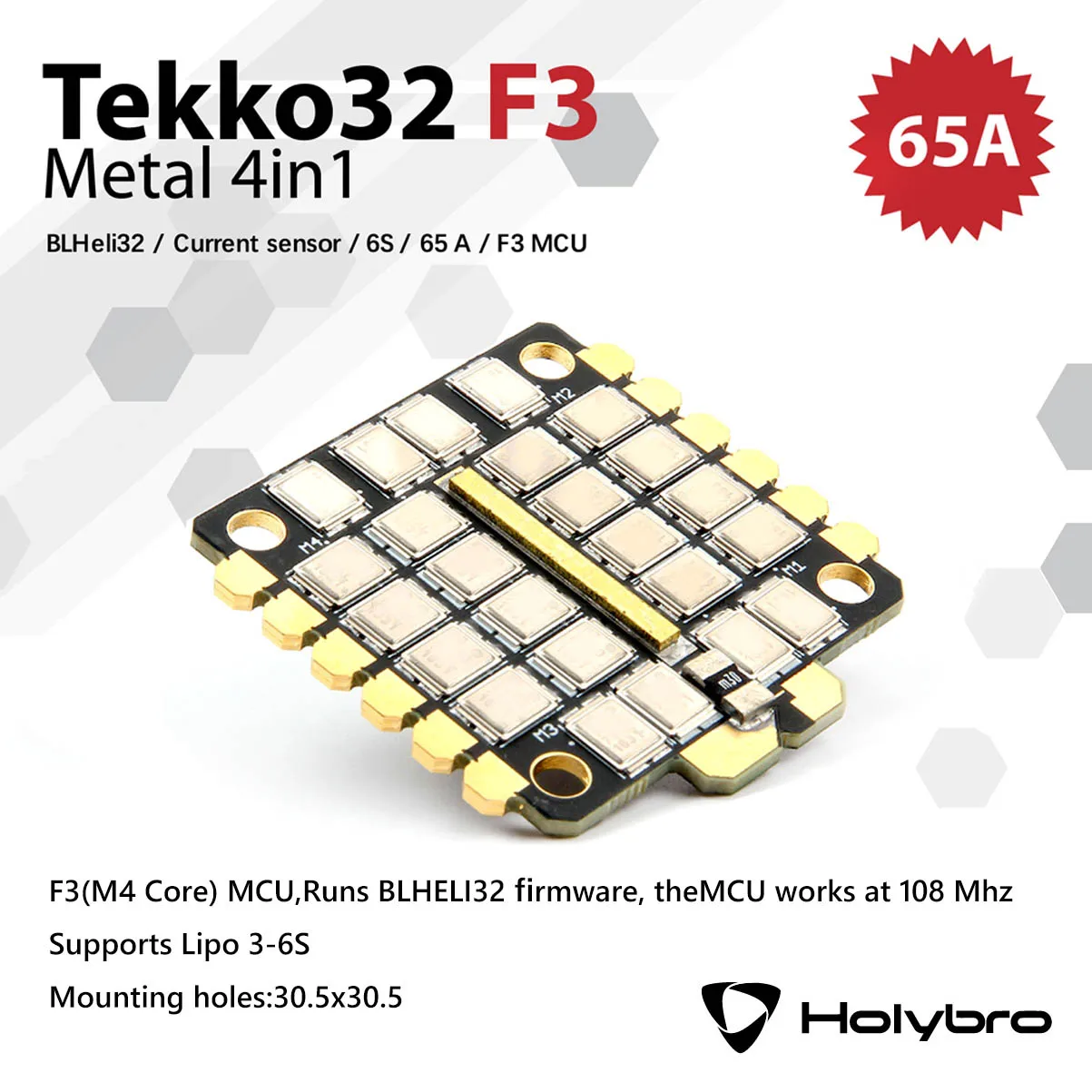 Holybro Kakute F7 Контроллер полета& Holybro Atlatl HV V2 5,8G Видео передатчик& Tekko32 F3 Металл 65A ESC комбо для FPV - Цвет: Metal 4in1 ESC