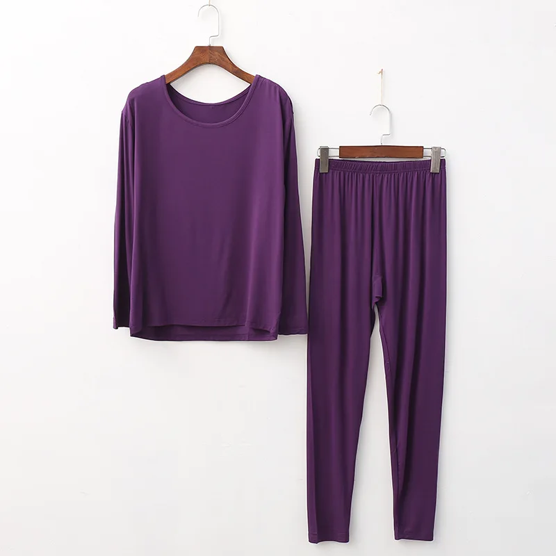 Women autumn winter plus size modal thermal underwear set long johns top and bottoms XL-5XL