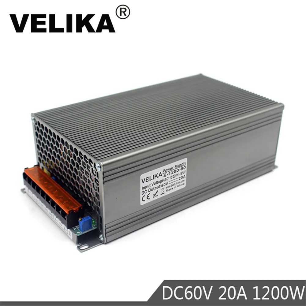 

AC DC 60V Power Supplies Adapter AC110V 220V Transformer 20A DC60V 1200W LED Driver Switching Power Supply Motor For Motor CNC