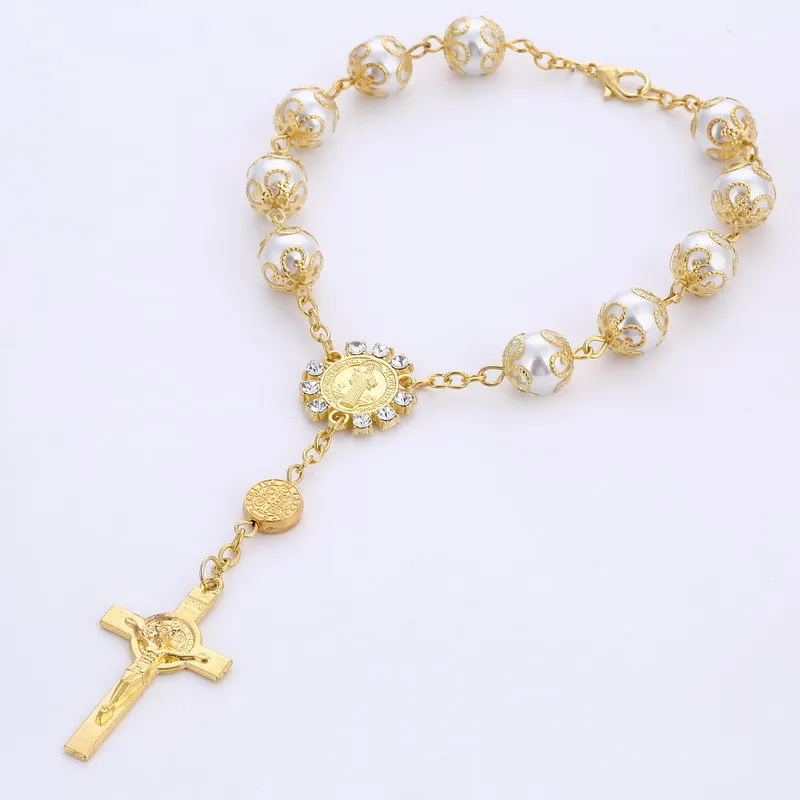 

Religious Jewelry Religious Catholic Cross Rosary Bracelet