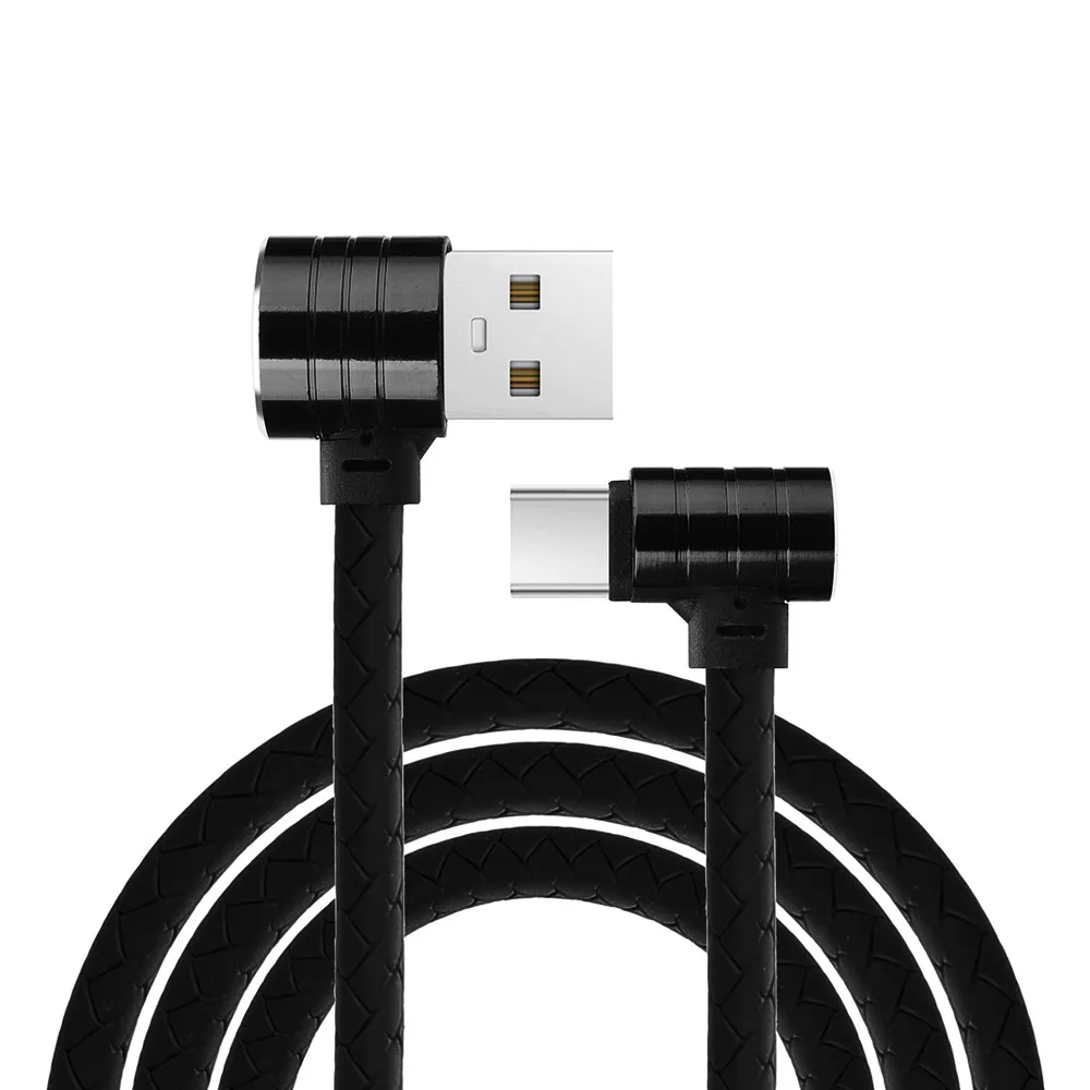 

L Shape 90 Degree 1M Micro USB Type C Charging Data Fast Charger For Samsung S8 USB Supports Up To 10Gbps Data Rate 56#