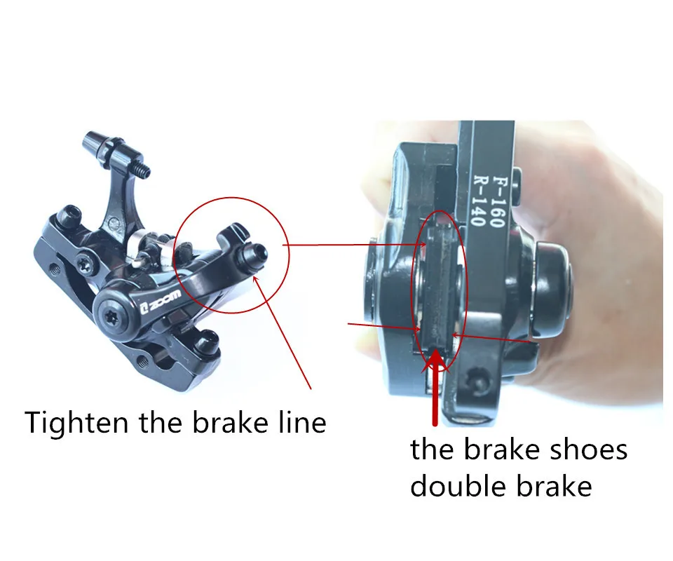 Zoom велосипедный Задний дисковый тормоз алюминиевый сплав черный MTB Дорожный велосипед Велоспорт механический суппорт Дисковые Тормоза Велоспорт двойной тормоз