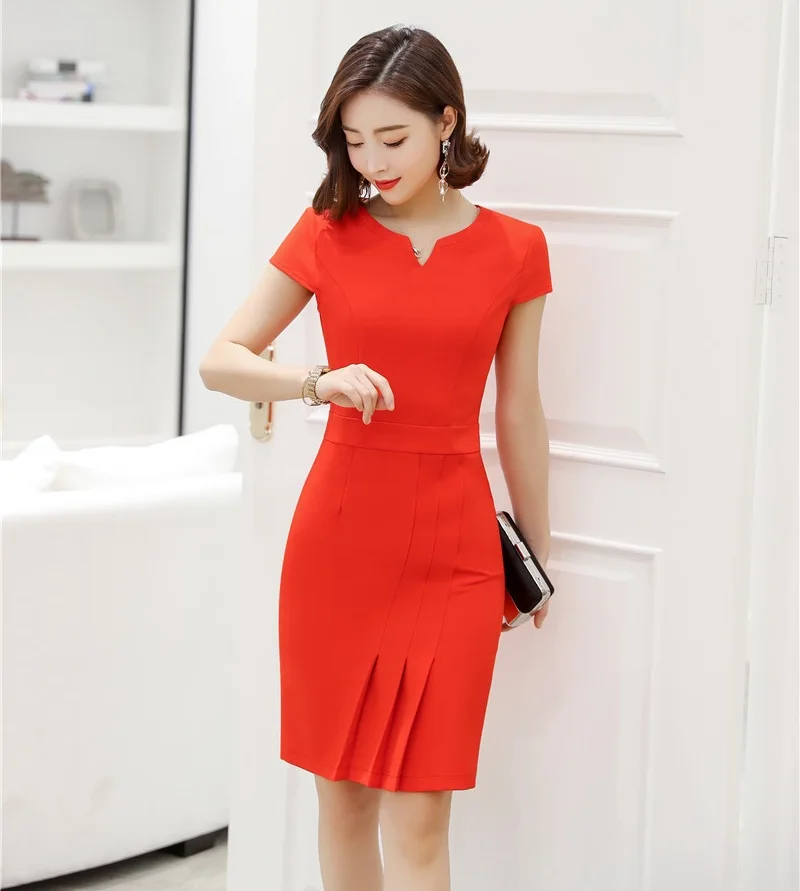 Summer Fashion Women Work Dresses Short 