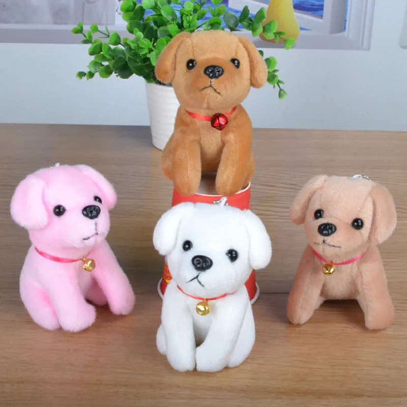 

Original New Cute Labrador Dog Plush Doll Keychain Woman Bag Charms Faux Rex Rabbit Fur Key Ring Ball Beads Chain Toy Trinket