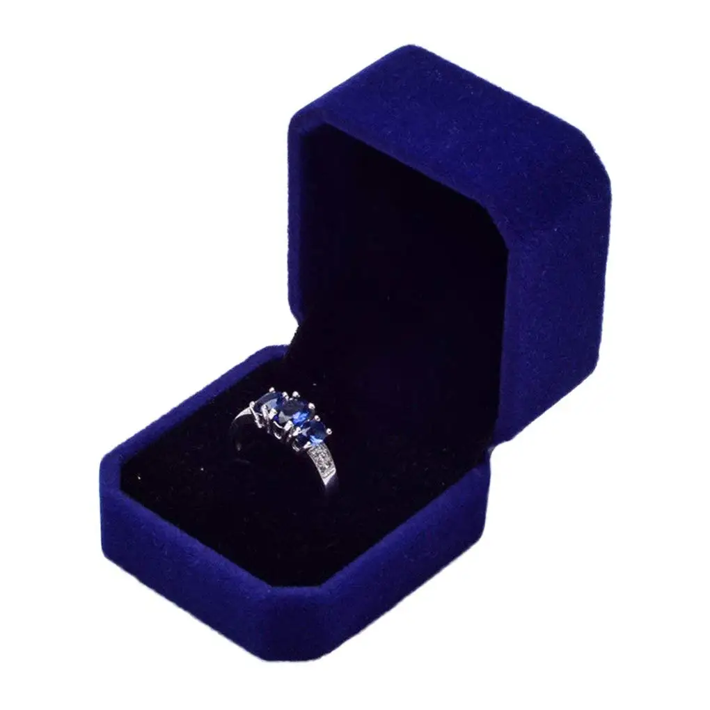 

Velvet Engagement Wedding Ring Earrings Gift Box Jewelry Boxes Display Storage Case