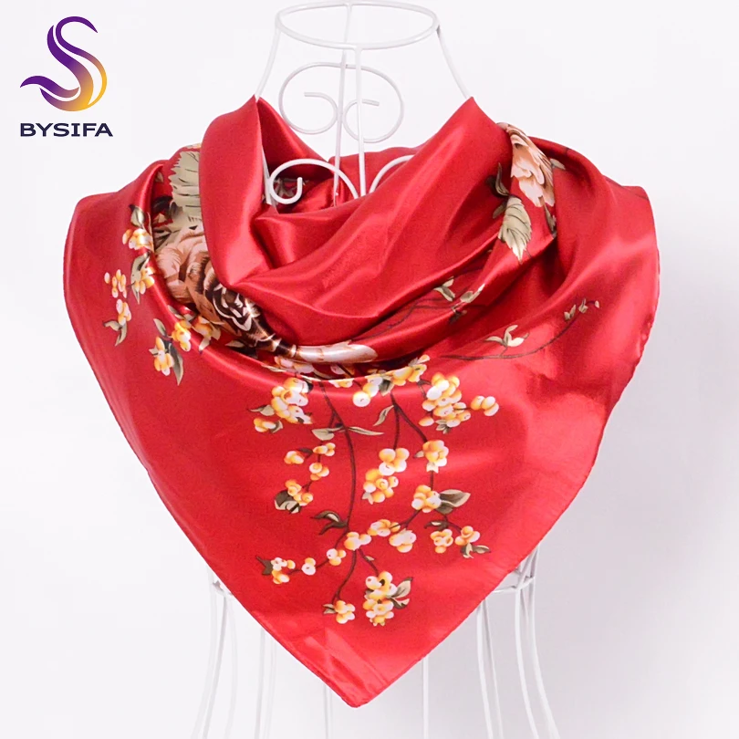 Kort leven Wasserette enkel en alleen Bysifa Rode Zijde Sjaals China 90*90Cm Fashion Accessoires Vrouwen Chinese  Red Rose Hijab Sjaals Lente Herfst Satin vierkante Sjaal|satin square  scarves|fashion silk scarfsilk fashion scarf - AliExpress