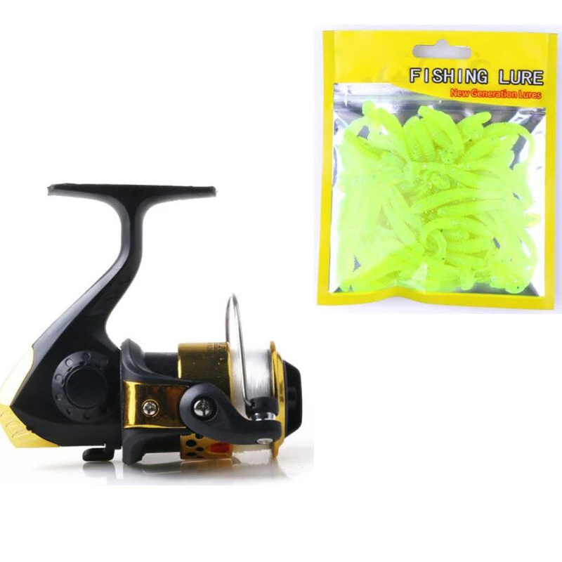 

2018 Fishing Reel 50 Pcs Soft Fishing Bait Set Light Smooth Casting 5.2:1 Spinning Reels ALS88