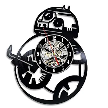 

Bb-8 Star Wars VII Episode Force Avakens gift Vinyl Record Wall Clock Home Decor Art LED with 7colors
