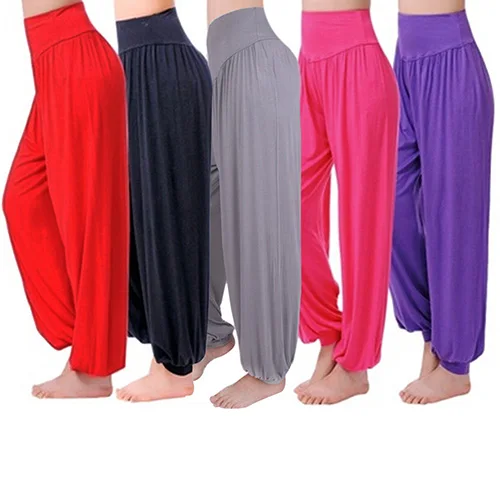 Women's Comfy Harem Loose Long Pants Belly Dance Boho Wide Trousers ...