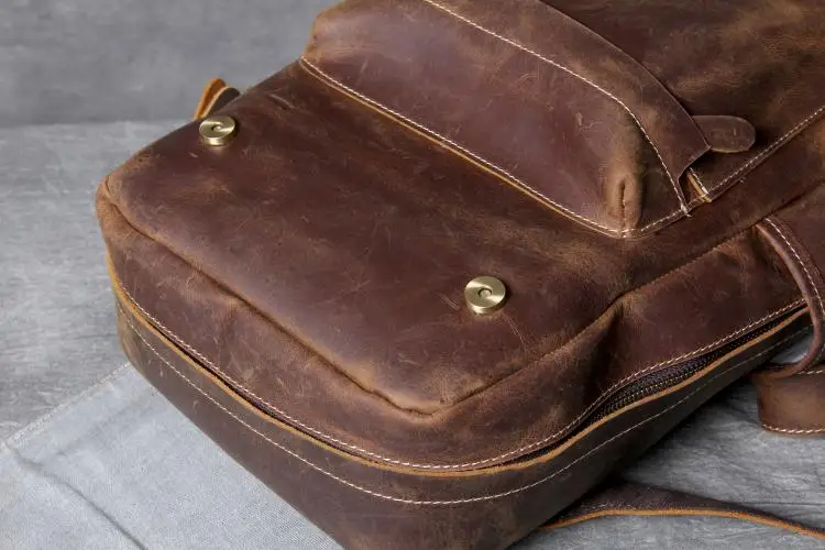 Мужские рюкзаки ручной работы из натуральной кожи известный дизайнер бизнес универсальный рюкзак бренд Винтаж воловья кожа школьная книга Сумка bolsa