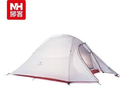 Cheap Nature Hike 20D silicone double layer 3 person aluminum pole beach camping tent with ground mat