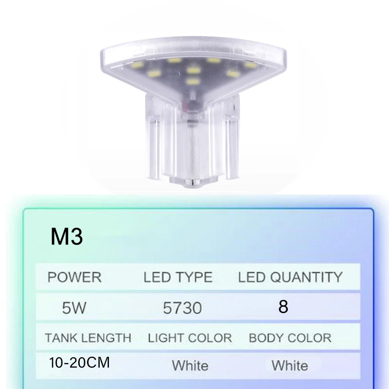 Clip-on лампы супер тонкий успешно выращивайте растения светильник ing аквариум светодиодный светильник 5 Вт/10 Вт/8/12/24 лампа Водонепроницаемый ультра тонкий - Цвет: M3