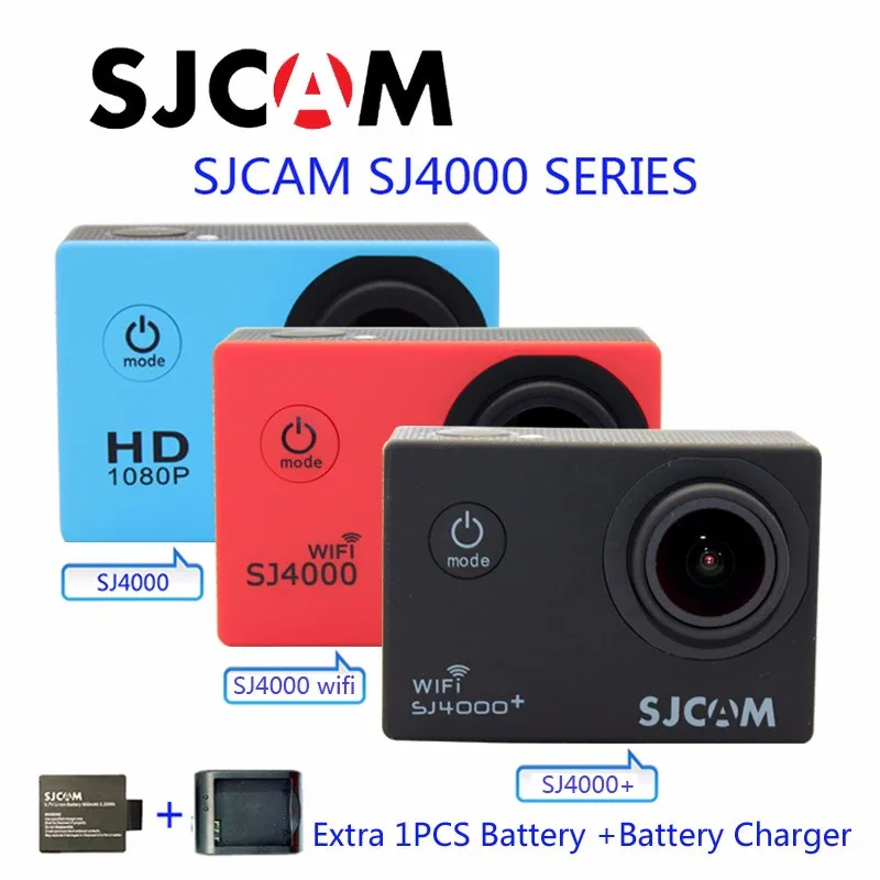 Оригинальная SJCAM SJ4000 серия SJ4000 и SJ4000 WiFi и SJ4000 плюс Спортивная камера+ зарядное устройство+ дополнительная 1 шт. батарея