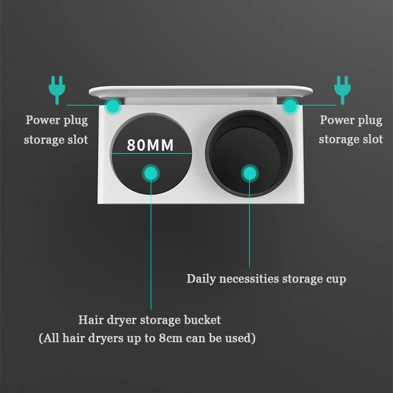MICCK держатель для фена настенный стеллаж для хранения пластмассовый гребень для хранения Фен Органайзер полка аксессуары для ванной комнаты