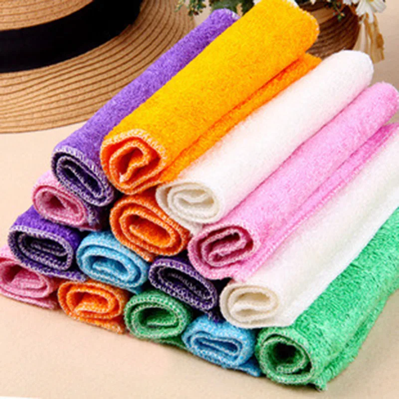 

5 Pcs Kitchen Anti-grease wipping rags efficient Bamboo Fiber Cleaning Cloth home washing dish Multifunctional Cleaning Tools
