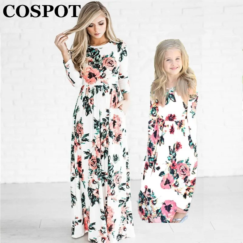 COSPOT Mother and Daughter Beachwear font b Long b font font b Dress b font Girls