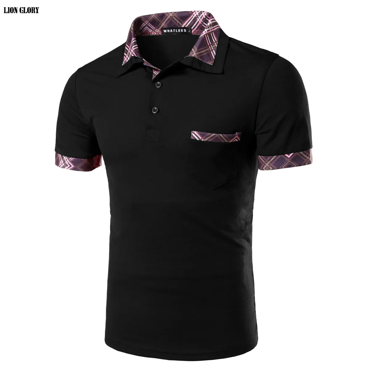 

Men's Brand POLO Shirt Casual Short-sleeved Lapel Stitching Striped Men's POLO Shirt Slim Cotton Short Sleeve Men Factory Direct