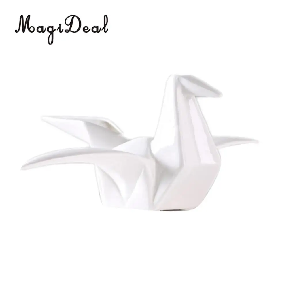 Ceramic Origami Crane Figurine Statue Home Office Decor Ornaments Wedding Party Table Centerpieces