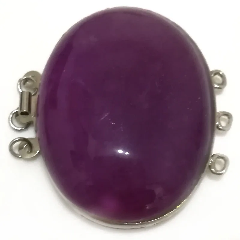 

3 rows 30x40mm Elliptical Natural Amethyst Necklace Bracelet Jewelry Clasp