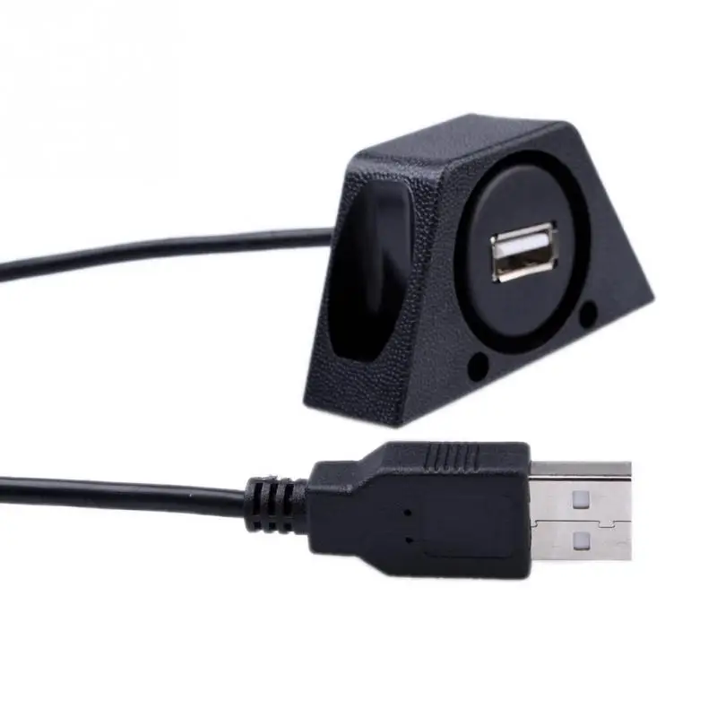 In Car Dashboard Flush Mount USB Extension Cable Mounting Panel USB 2.0