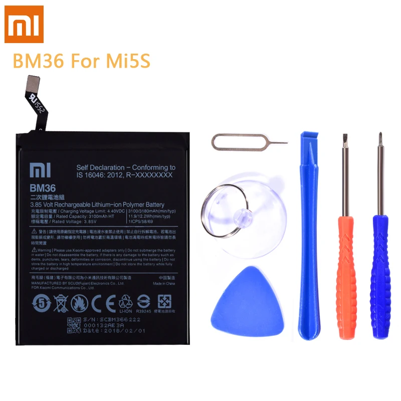 Оригинальный аккумулятор BN34 BN30 BM47 BM36 BM22 для Xiaomi Mi 5 5S Redmi 5A 4A 3 3S 4X 3X сменная литий