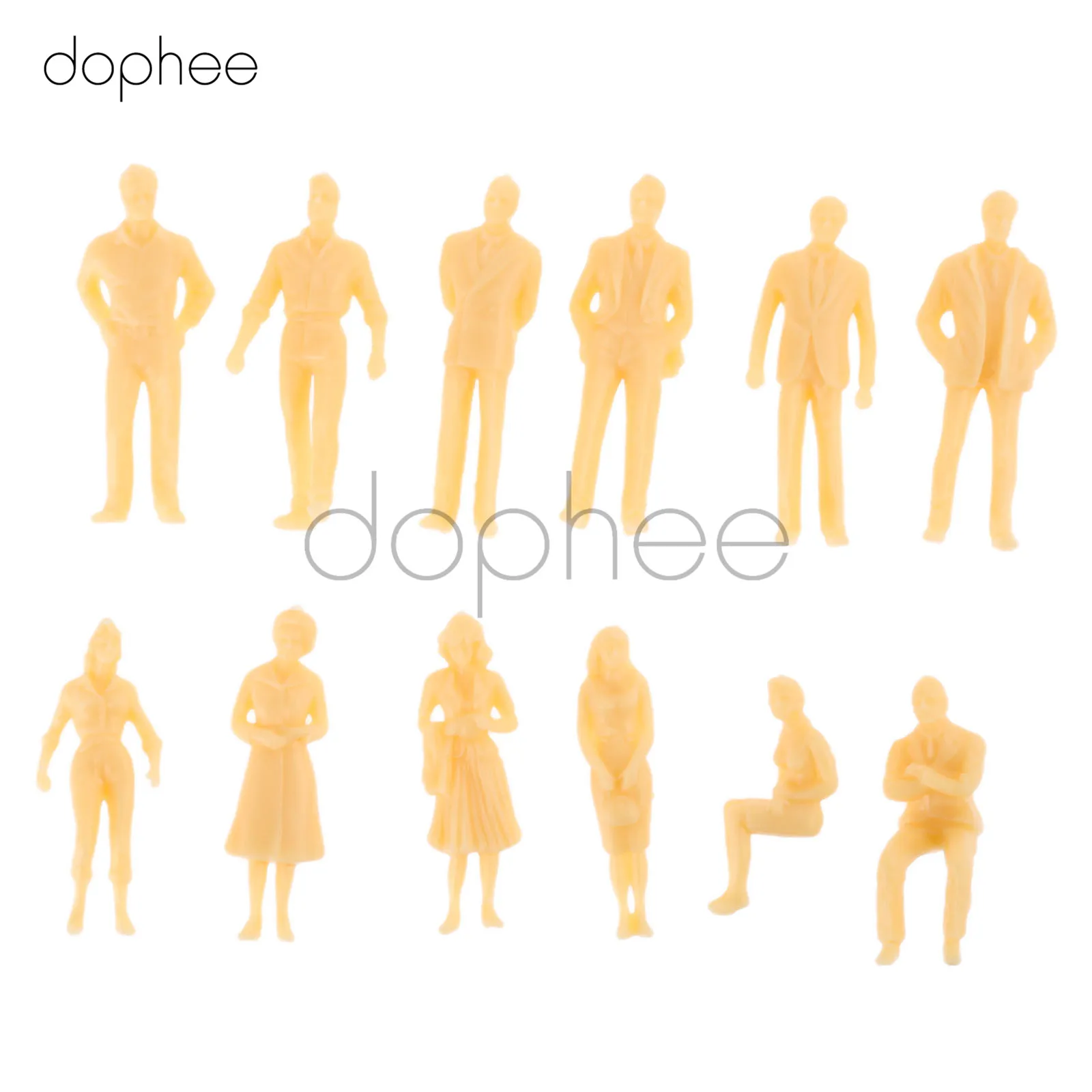 Dophee 50 шт. 1:50 модель здания люди + 10 парк скамейка поезд хо масштаб Окрашенные