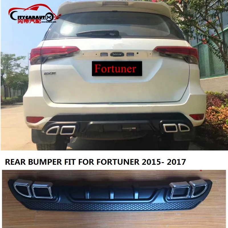 CITYCARAUTO REAR BUMPERS REAR PROTIVTES COVER  Rear Bumper Protector Dual Diffuser Spoiler FIT FOR FORTUNER 2015 -2017