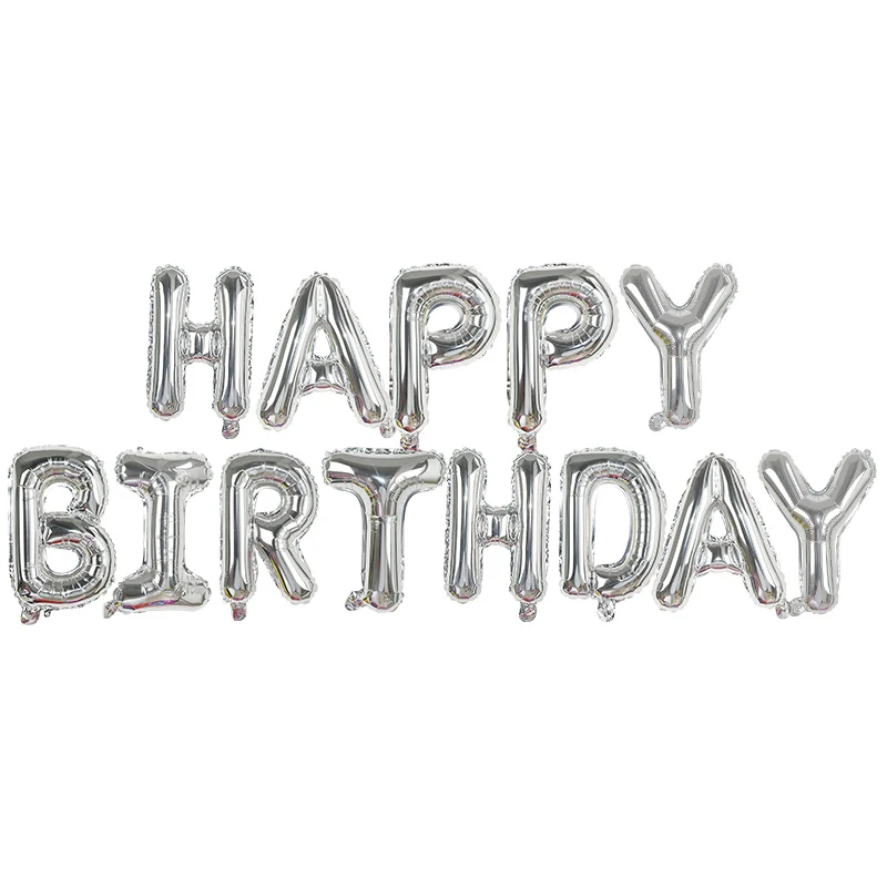 13Pcs Happy Birthday Balloons Foil Letter Balloon Birthday Party Decorations Kids Adult Birthday Balloons Alphabet Balloons set