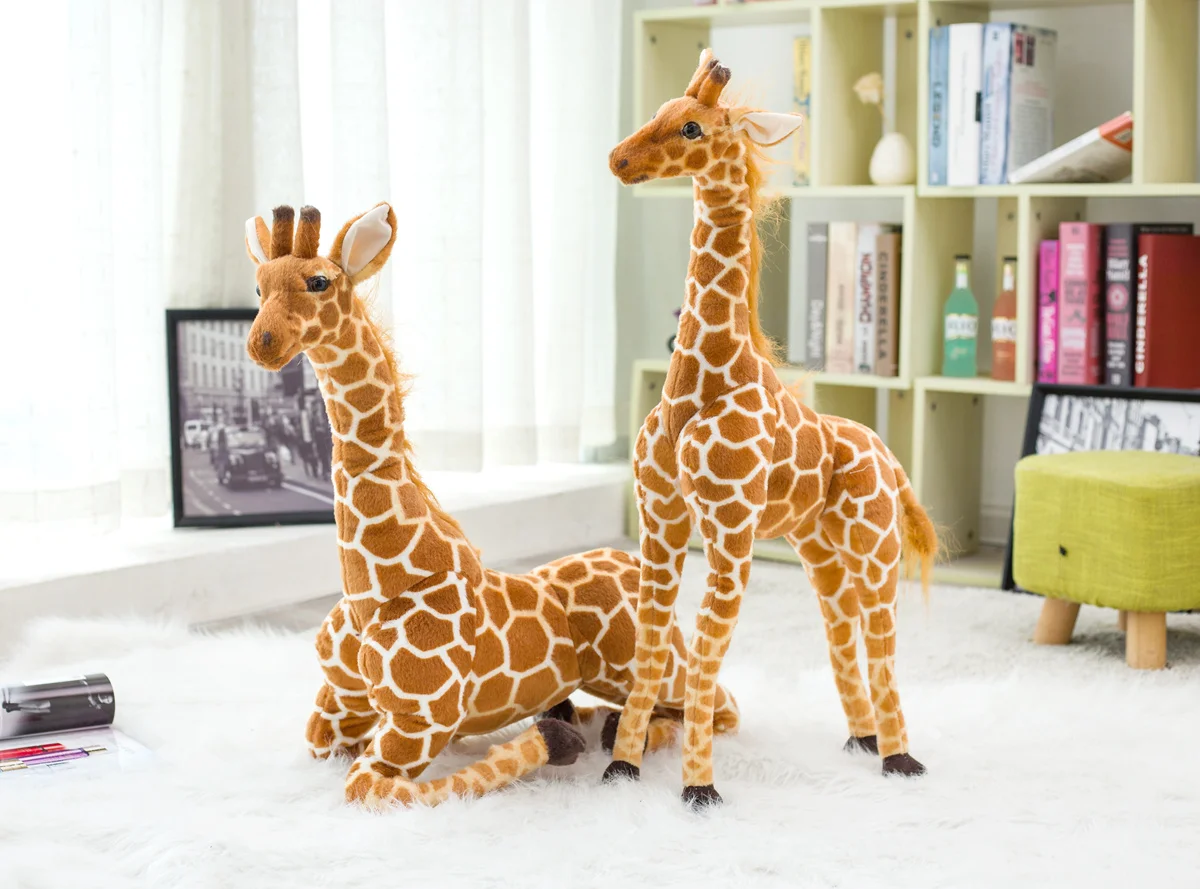 60-120 см Гигантский Размер моделирование жираф плюшевые игрушки, забавные Мягкое Животное настоящая жизнь Кукла "Жираф" подарок на день рождения для детей игрушка