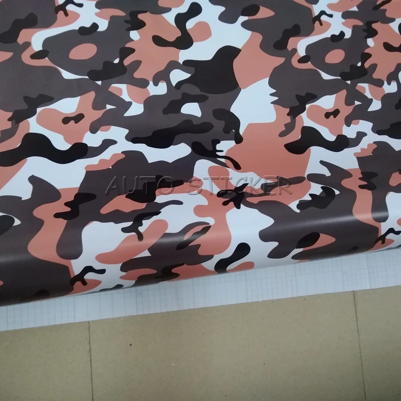 orange black white camo vinyl 8
