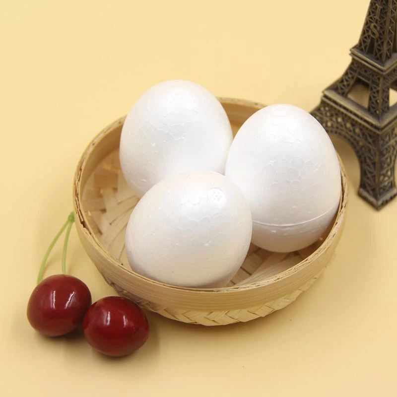 10PCS/lot 4/6CM White Foam Eggs Solid Modelling Polystyrene Styrofoam Foam Ball Eggs Shape DIY Easter Decorations Kids Gifts