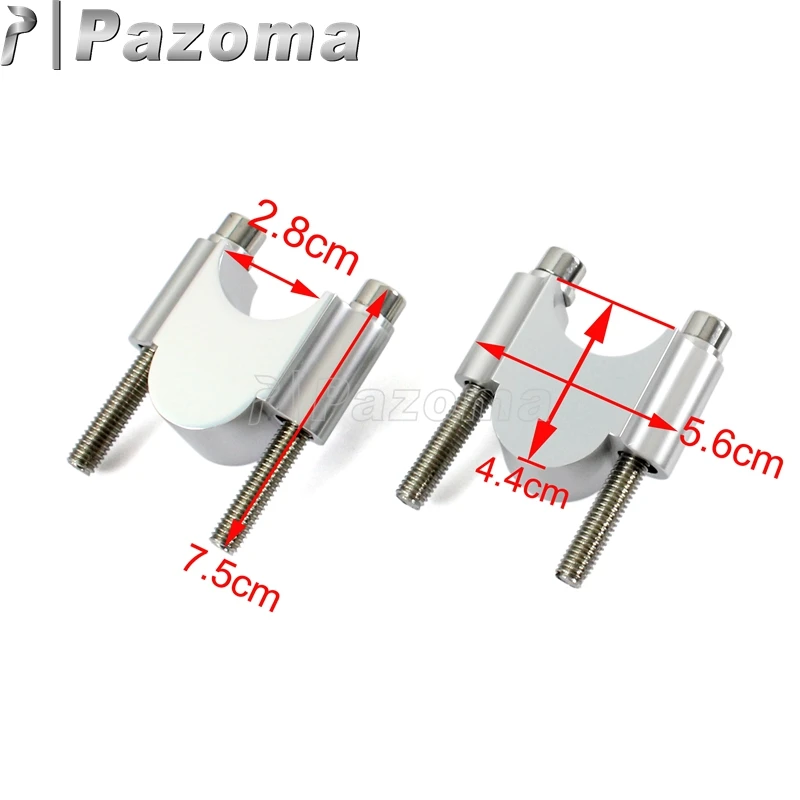 Мотоцикл 7/" 1-1/8" Руль Riser 22 мм 28 мм 30 мм Rise Off Road Ручка Бар Riser зажим Крепление для Honda Suzuki BMW kawasaki - Цвет: 28mm silver