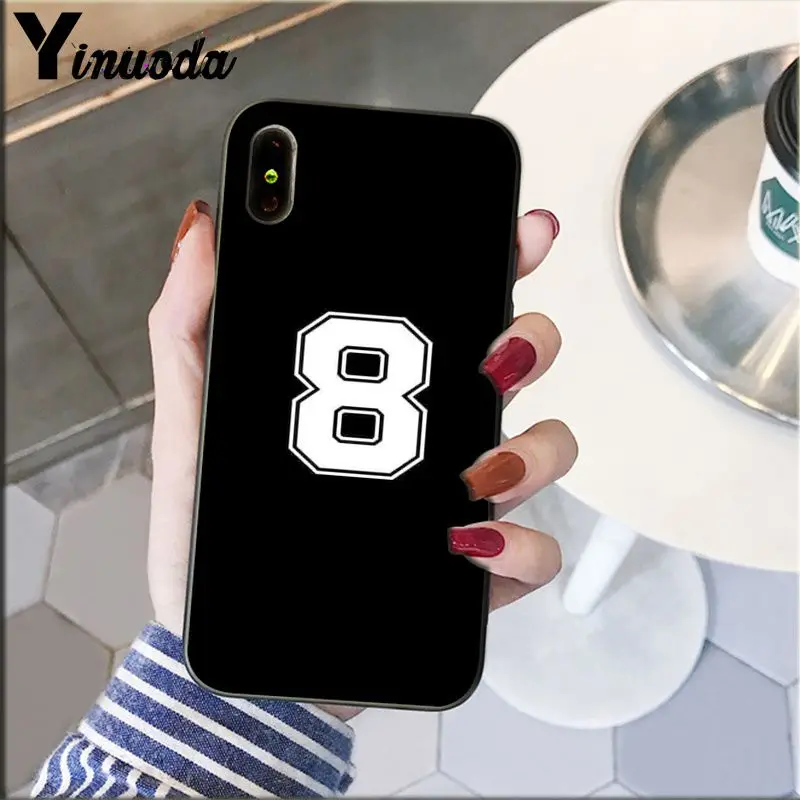 A12 Yinuoda черная буква и номер Coque Оболочка Чехол для телефона для Apple iPhone 8 7 6 6S Plus X XS MAX 5 5S SE XR крышка - Цвет: A12