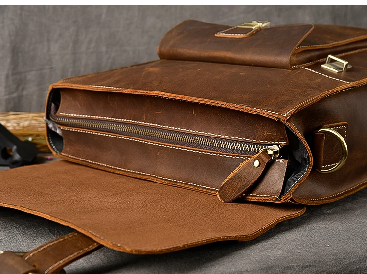 small brown leather backpack purse