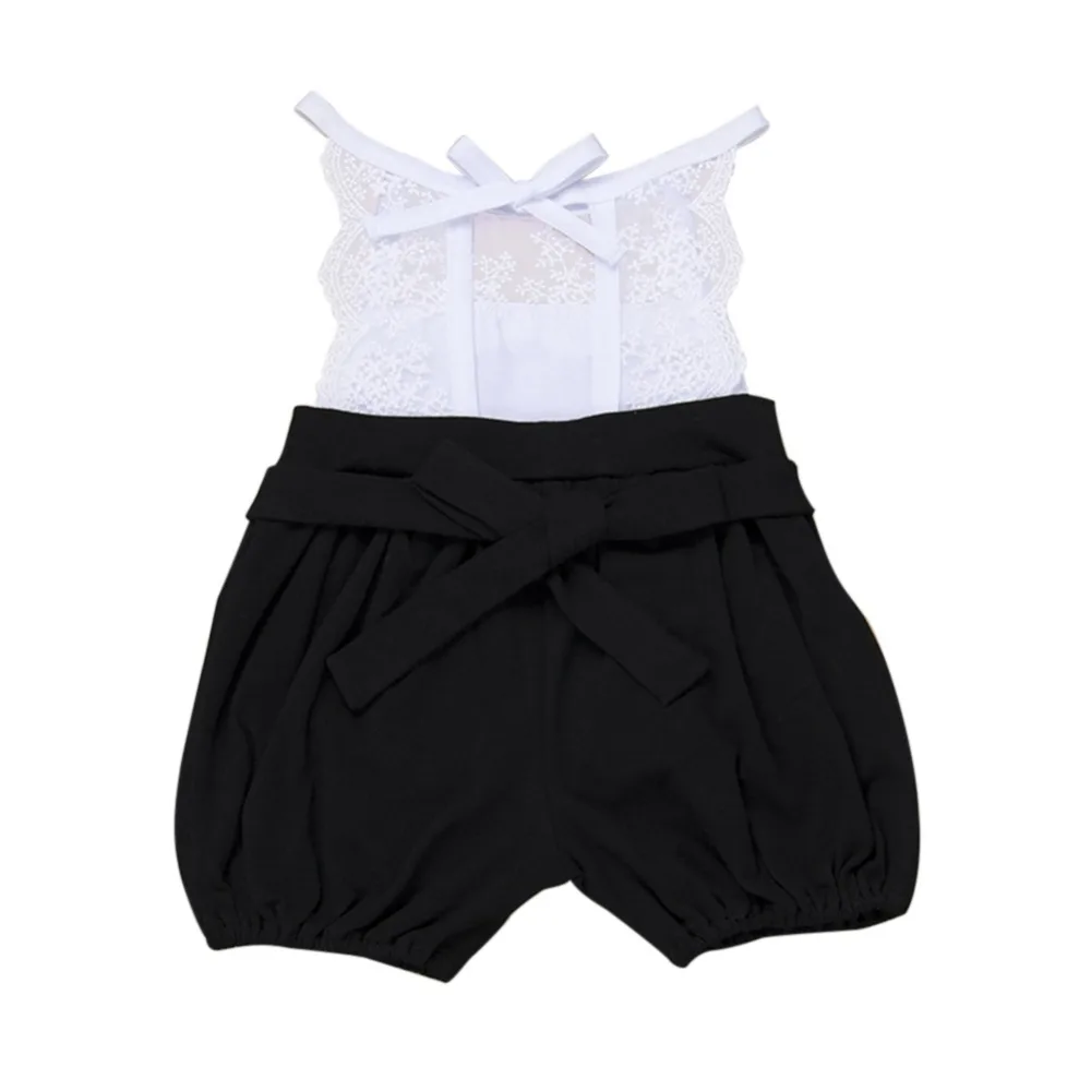 

Fashion Baby Toddler Suspender Romper Shorts Girl Lace Floral Backless Short Pants Outfits