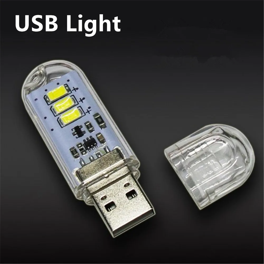 

1Pcs New Mini USB LED lamp Book lights 3 LEDs 5730 SMD 1.5w Camping Bulb Nightlight For PC Laptops Notebook Reading Night light