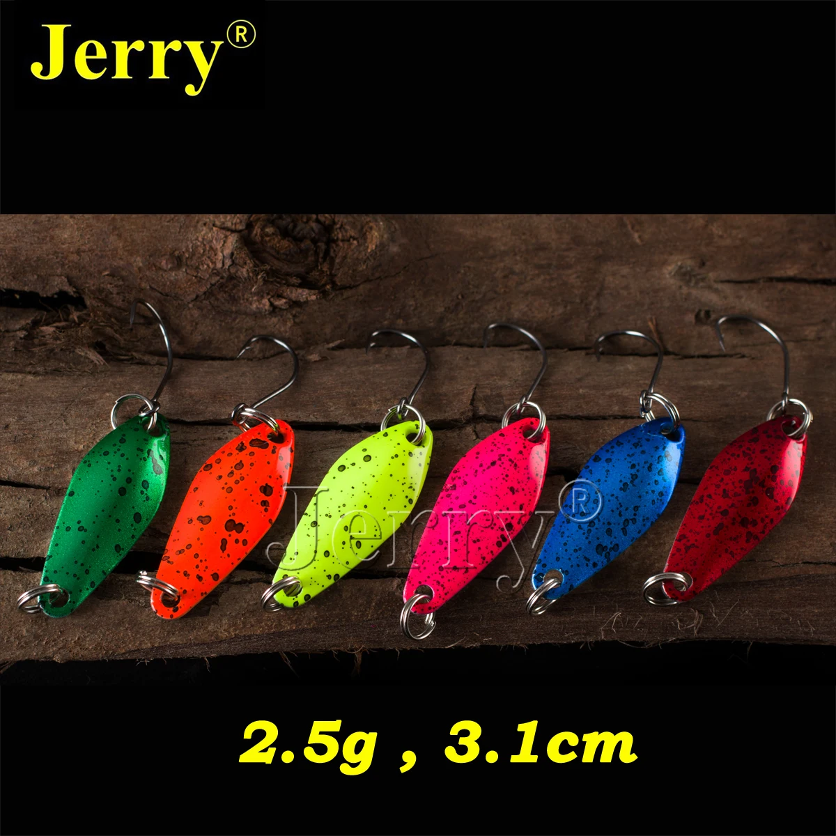 Jerry 6pcs 2.5g pesca lightweight micro fishing spoon trout trolling