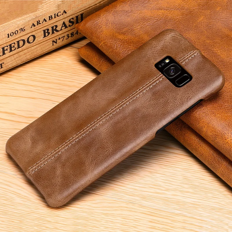 

Genuine Leather Ultra Thin Case For Samsung Galaxy Note 8 9 Note8 Cell Phone Luxury Retro Vintage Slim Hard Back Cover Solque