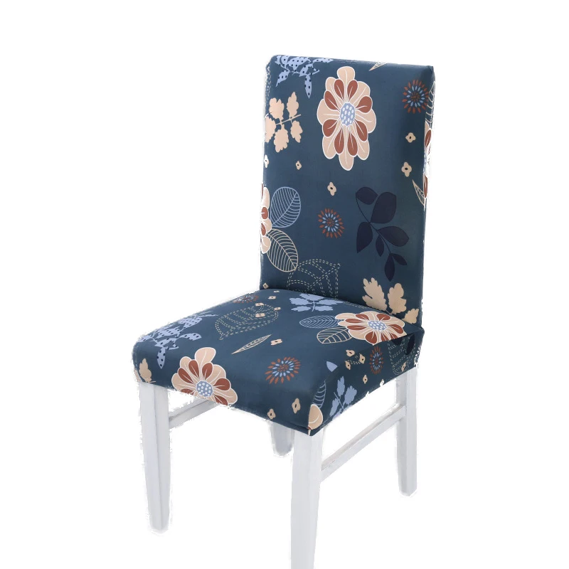 

2019 Printing Chair Cover Spandex Elastic Slipcover Stretch Chair Cover Modern Kitchen Seat Case for Banquet Housse de Chaise