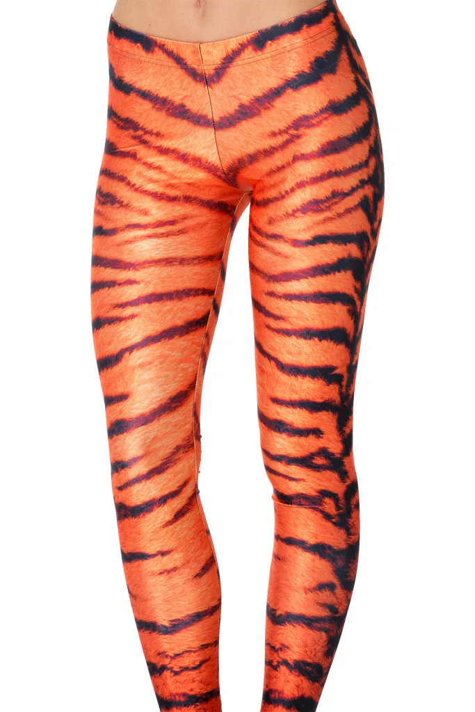 New Ladies Womens Patterned Leggings Tiger print Black leggings