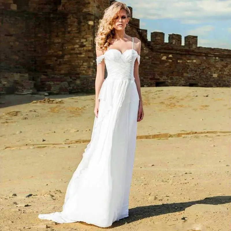 Beach Wedding Dress Spaghetti Strap