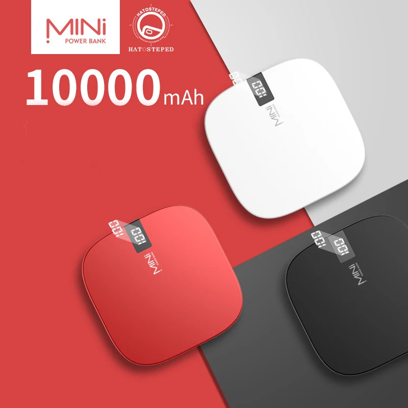 Дешево 10000 мАч Мини повербанк банк питания type C быстрое Входное Powerbank Цифровой дисплей портативное зарядное устройство с дисплеем двойной USB быстры...