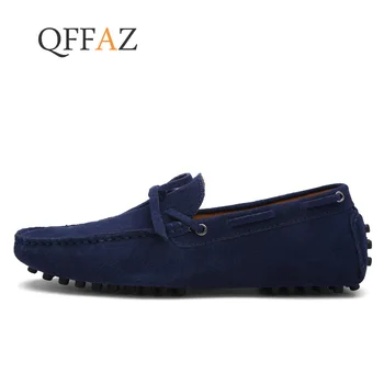 QFFAZ 2019 Casual Men Shoes Tassels Men Loafers Slip On Moccasins Driving Shoes Male Suede Leather Flats Shoes Plus Size 38-48 mabaiwan 2018 new fashion handmade men shoes slipper leather loafers dress wedding shoes men party slip on flats plus size 38 46