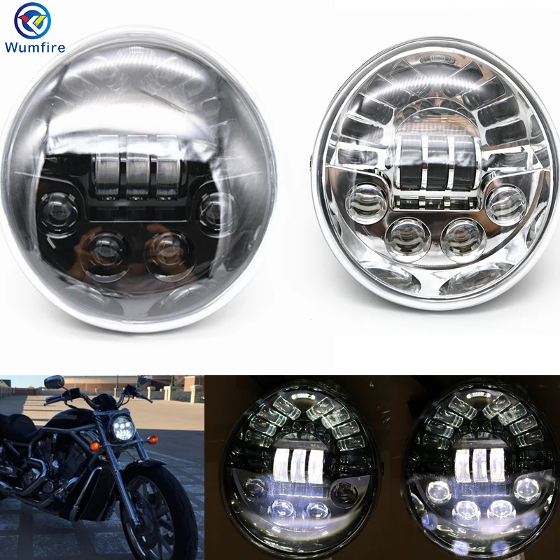 WUMFIRE Motorcycle Aluminum Headlight For Harley VROD VRSCA VRSC