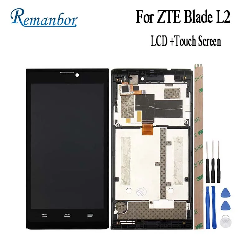 

Remanbor For ZTE Blade L2 LCD Display and Touch Screen Frame 5.0 '' Mobile Accessories For ZTE Blade L2 With Tools And Adhesive