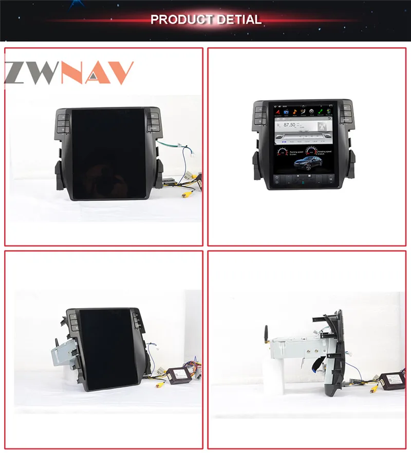 Flash Deal ZWNVA Tesla IPS Screen Android 7.1 Car No CD DVD Player Radio GPS Navigation For Honda civic 2016 2017 Headunit 5