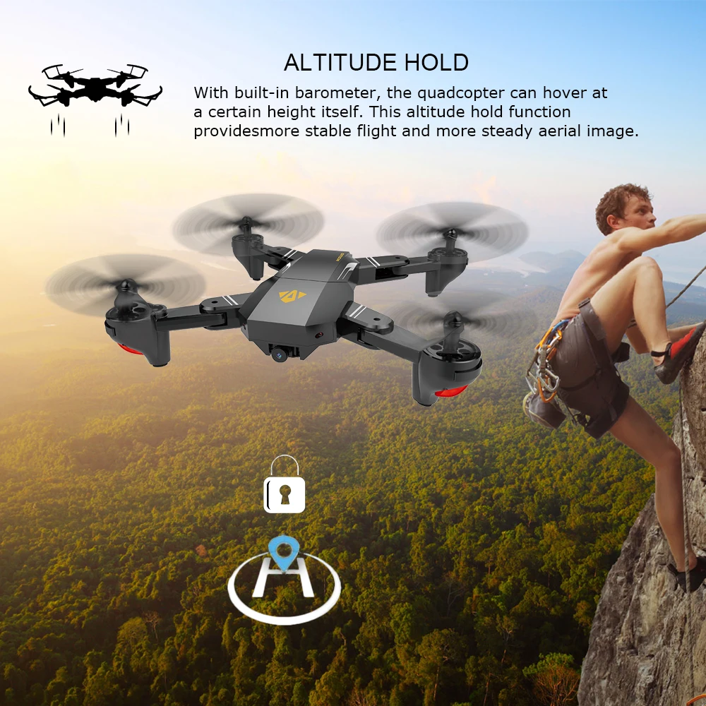 В наличии VISUO XS809HW Wi Fi FPV 2.0MP FOV широкоугольный складной селфи Дрон высота удержания