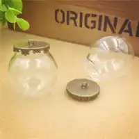 20sets 30mmdia. 20mm opening clear glass globe crown base 8mm cap set (no filler) glass pendant Jewelry accessory